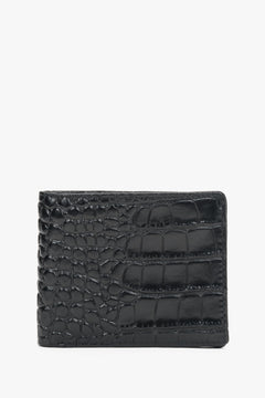 Men's Black Leather wallet with Crocodile-Embossed Pattern Estro ER00120434