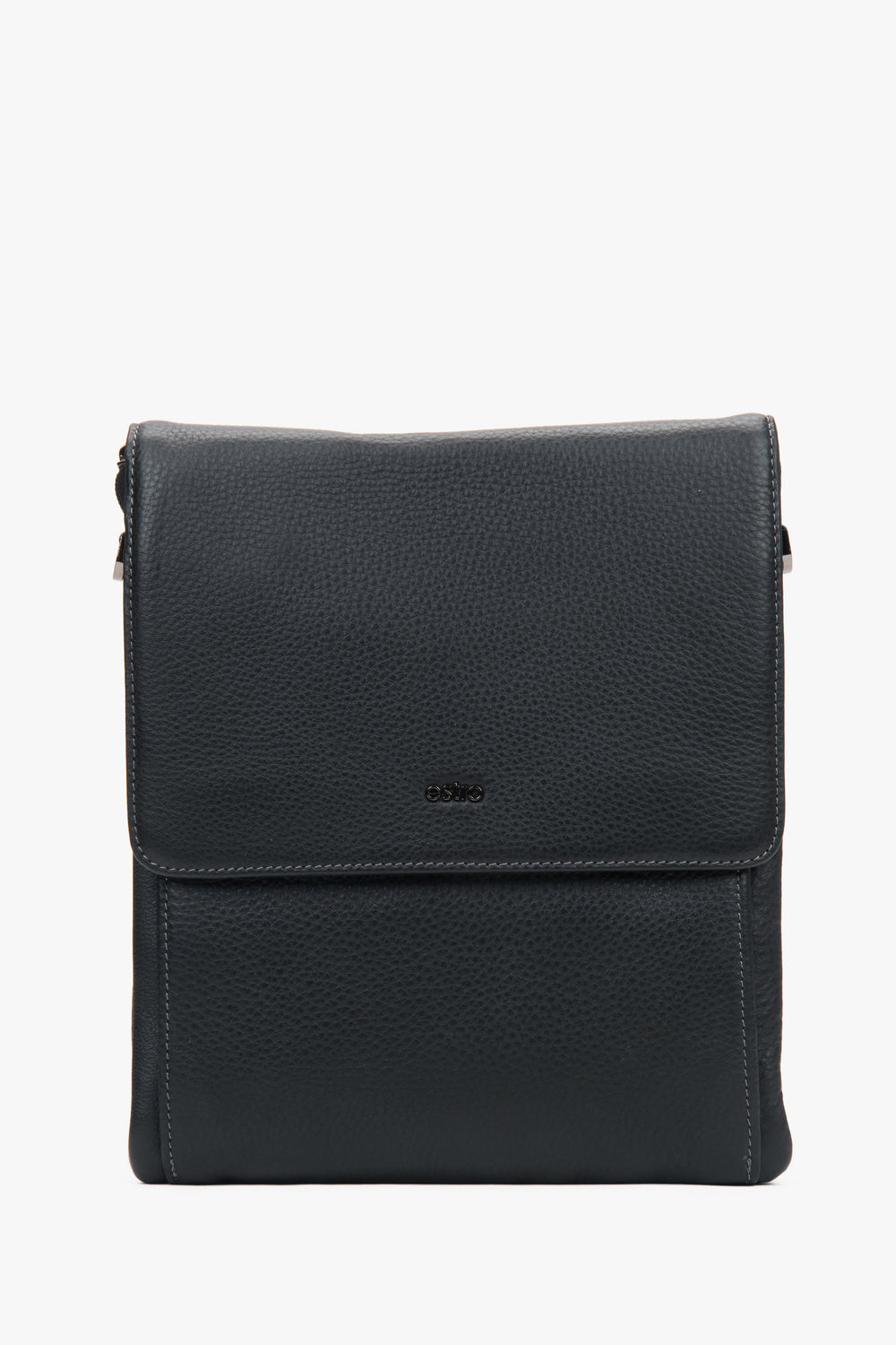 Men’s Black Pebble Leather Magnetic Tablet Bag Estro ER00117323.