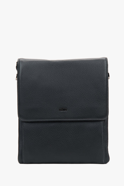 Men’s Black Pebble Leather Magnetic Tablet Bag Estro ER00117323.