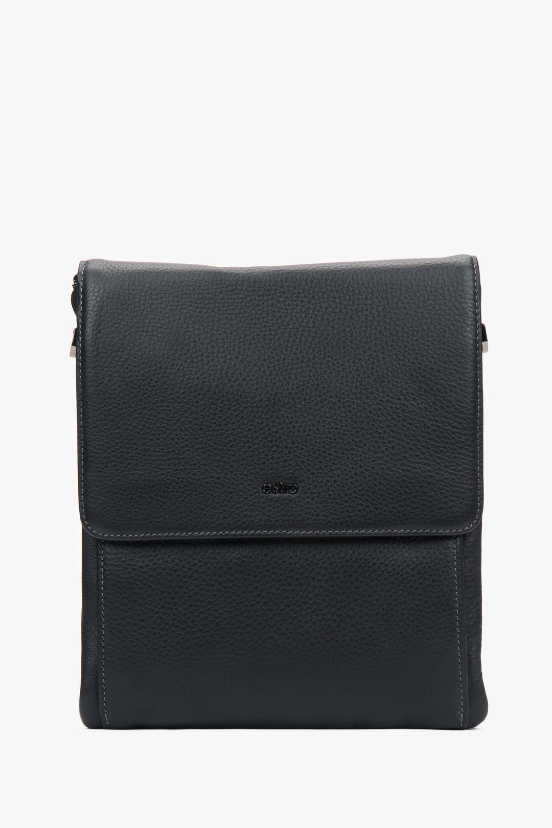 Men’s Black Pebble Leather Magnetic Tablet Bag Estro ER00117323.