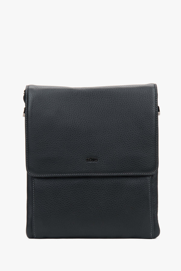 Men’s Black Pebble Leather Magnetic Tablet Bag Estro ER00117323.