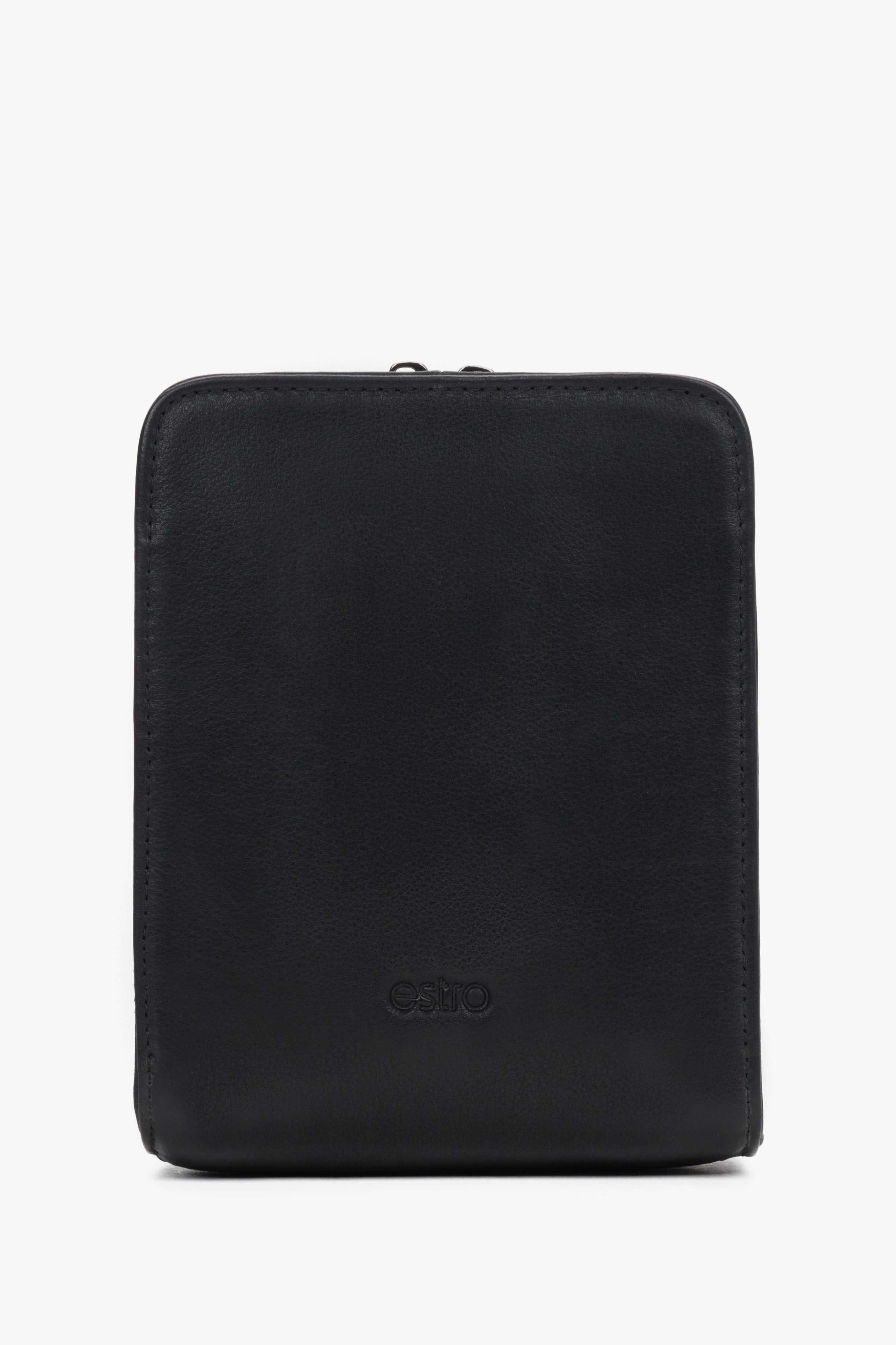 Men's Black Shoulder Bag made of Genuine Leather Estro ER00120413.