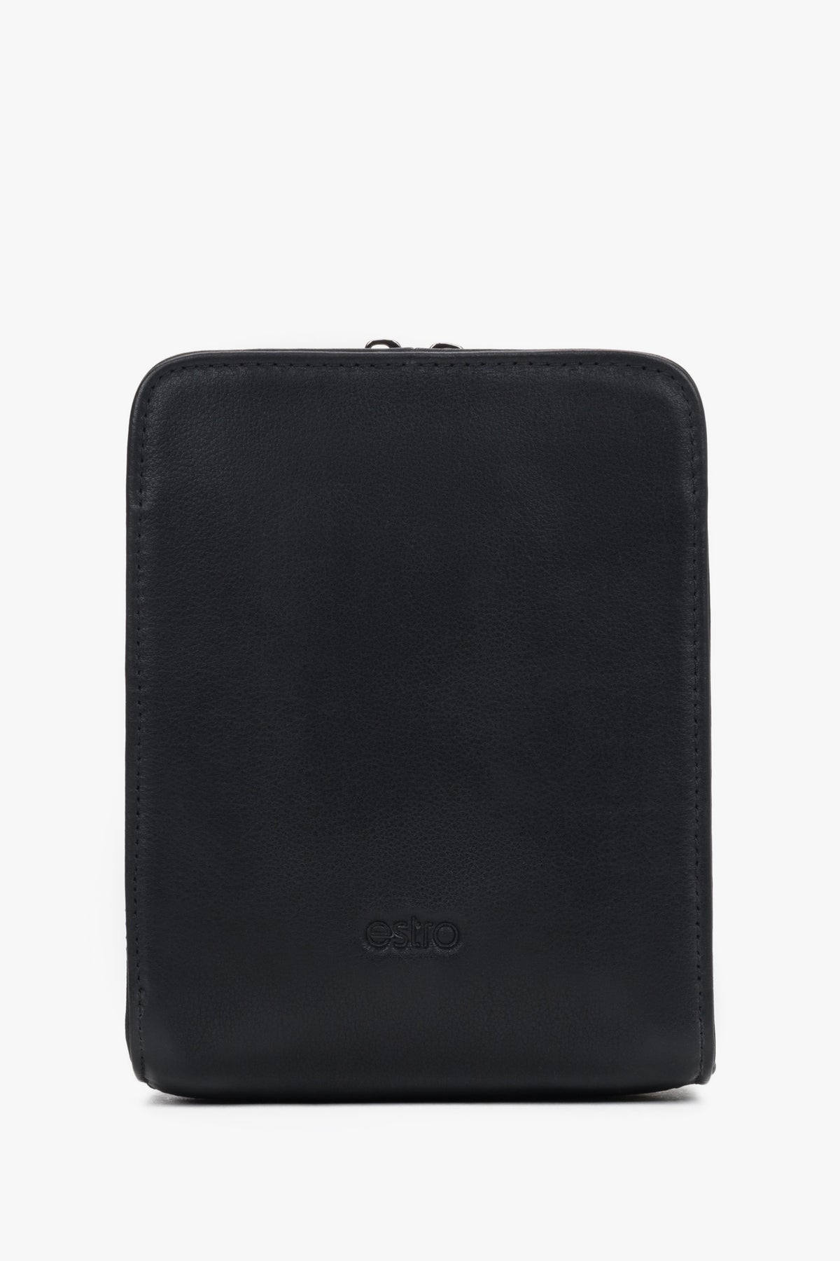 Men's Black Shoulder Bag made of Genuine Leather Estro ER00120413.