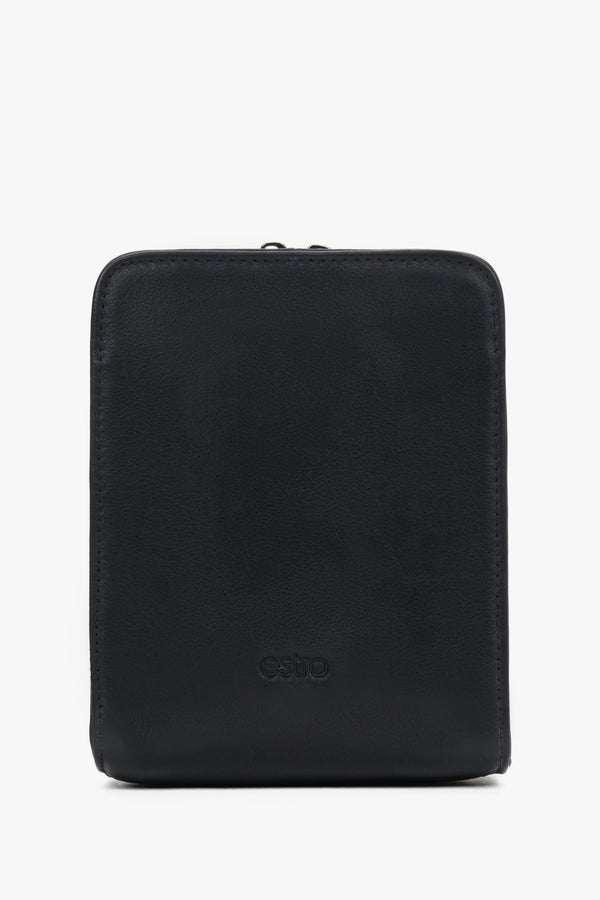 Men's Black Shoulder Bag made of Genuine Leather Estro ER00120413.