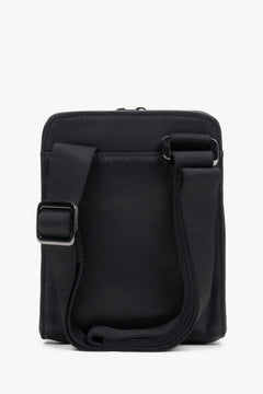 Men’s black shoulder bag made of genuine leather Estro.