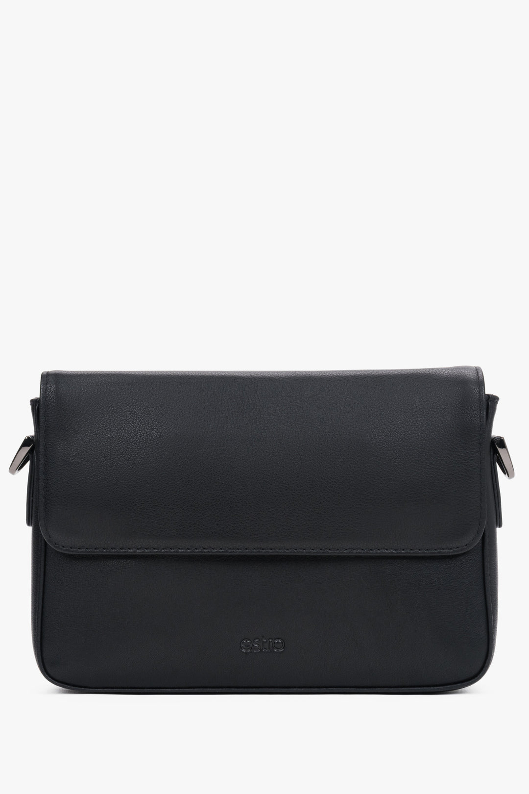 Men's Black Shoulder Bag made of Genuine Leather Estro ER00120397.