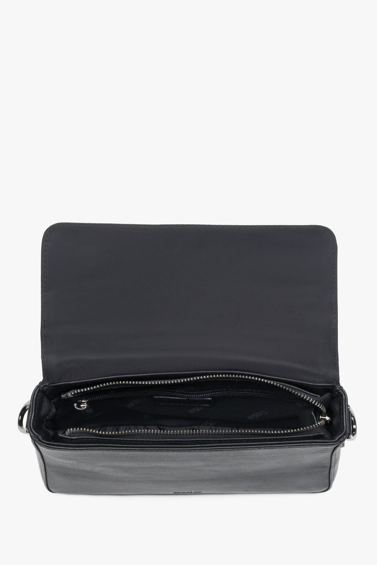 Men’s shoulder bag Estro made of high-quality black genuine leather.