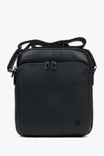 Men's Black Genuine Leather Shoulder Bag Estro ER00117322.