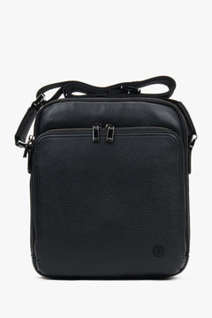 Men's Black Genuine Leather Shoulder Bag Estro ER00117322.