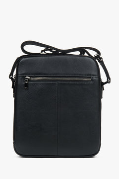 Men’s black genuine leather shoulder bag Estro.