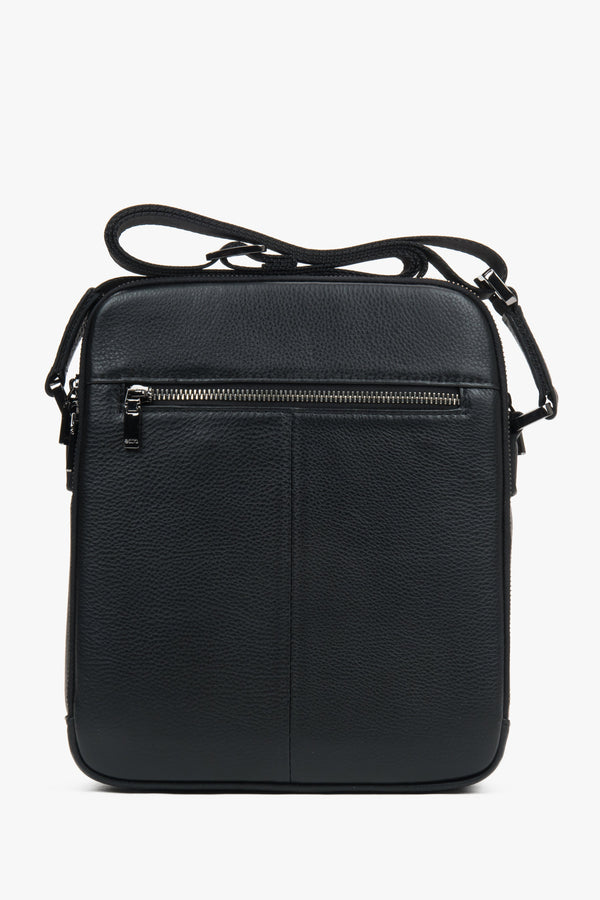 Men’s black genuine leather shoulder bag Estro.