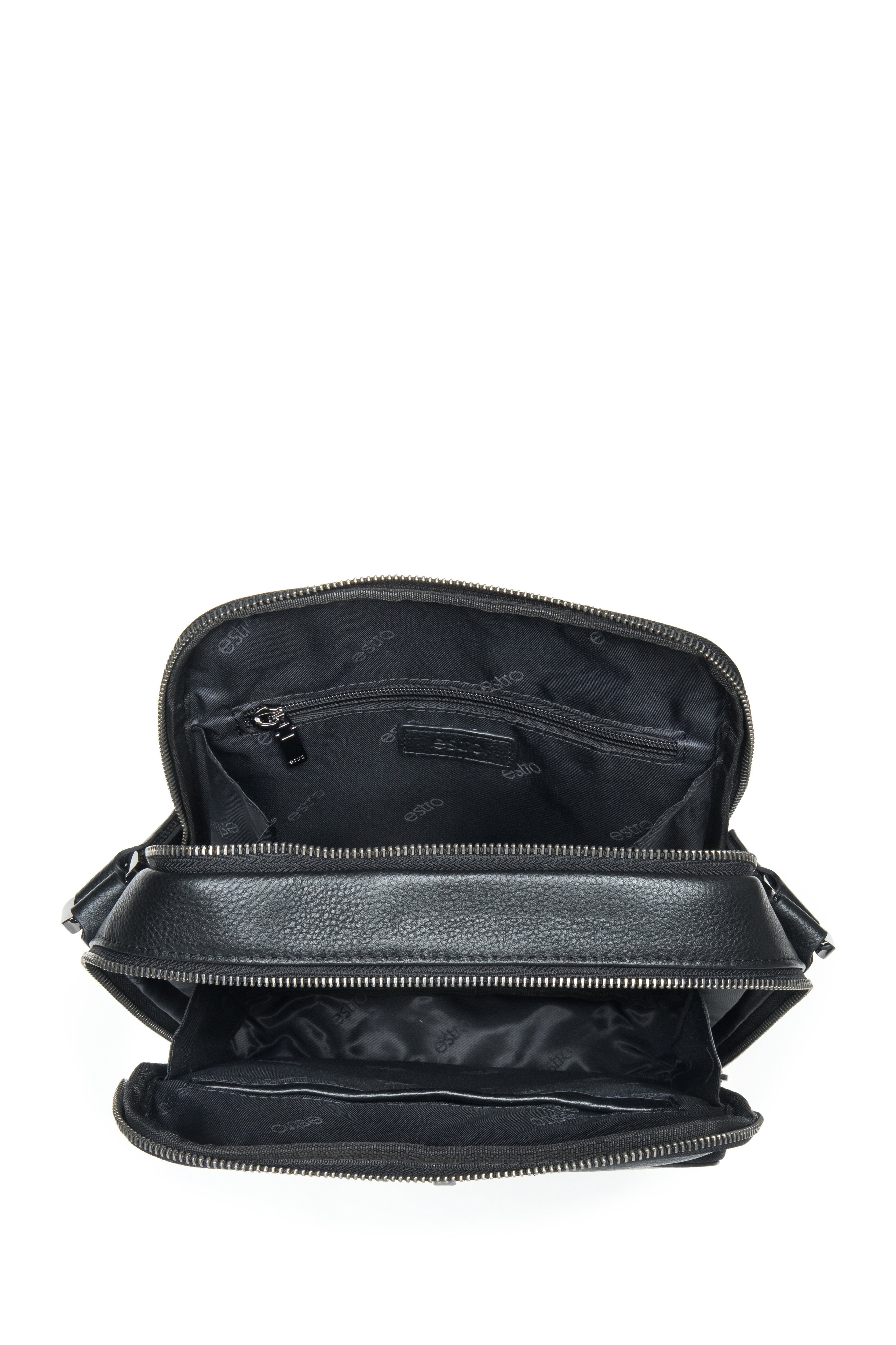 Genuine leather black men’s shoulder bag Estro.