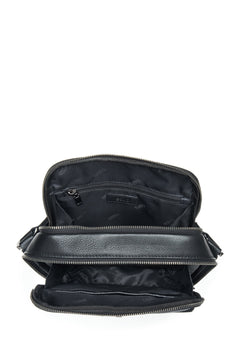 Genuine leather black men’s shoulder bag Estro.