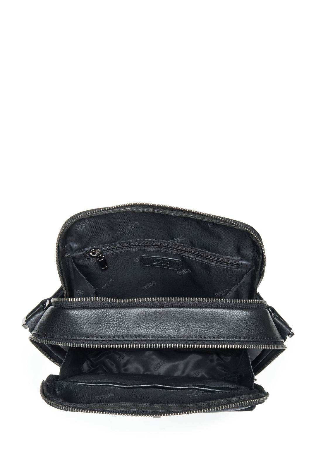 Genuine leather black men’s shoulder bag Estro.