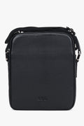 Men's Black Shoulder Bag made of Pebbled Genuine Leather Estro ER00120403.
