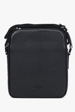 Men's Black Shoulder Bag made of Pebbled Genuine Leather Estro ER00120403.