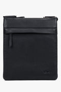 Men's Black Shoulder Pouch Bag made of Genuine Leather Estro ER00120415.