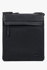 Men's Black Shoulder Pouch Bag made of Genuine Leather Estro ER00120415.