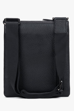 Men’s black crossbody pouch bag made of genuine leather Estro.