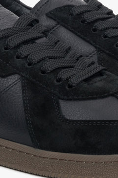 Luxury men’s sneakers crafted from a combination of high-quality Italian genuine leather and soft black velour.
