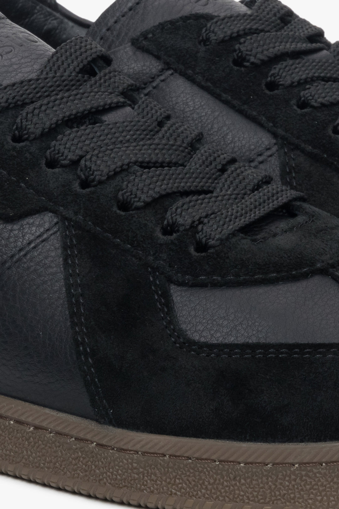 Luxury men’s sneakers crafted from a combination of high-quality Italian genuine leather and soft black velour.