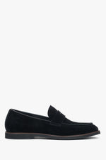 Men's Black Soft Loafers in Genuine Velour Estro ER00116992.
