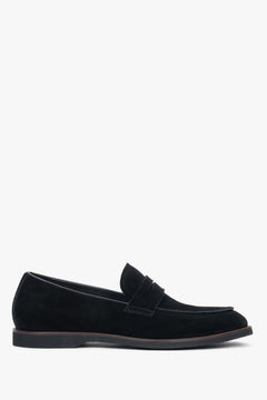Men's Black Soft Loafers in Genuine Velour Estro ER00116992.