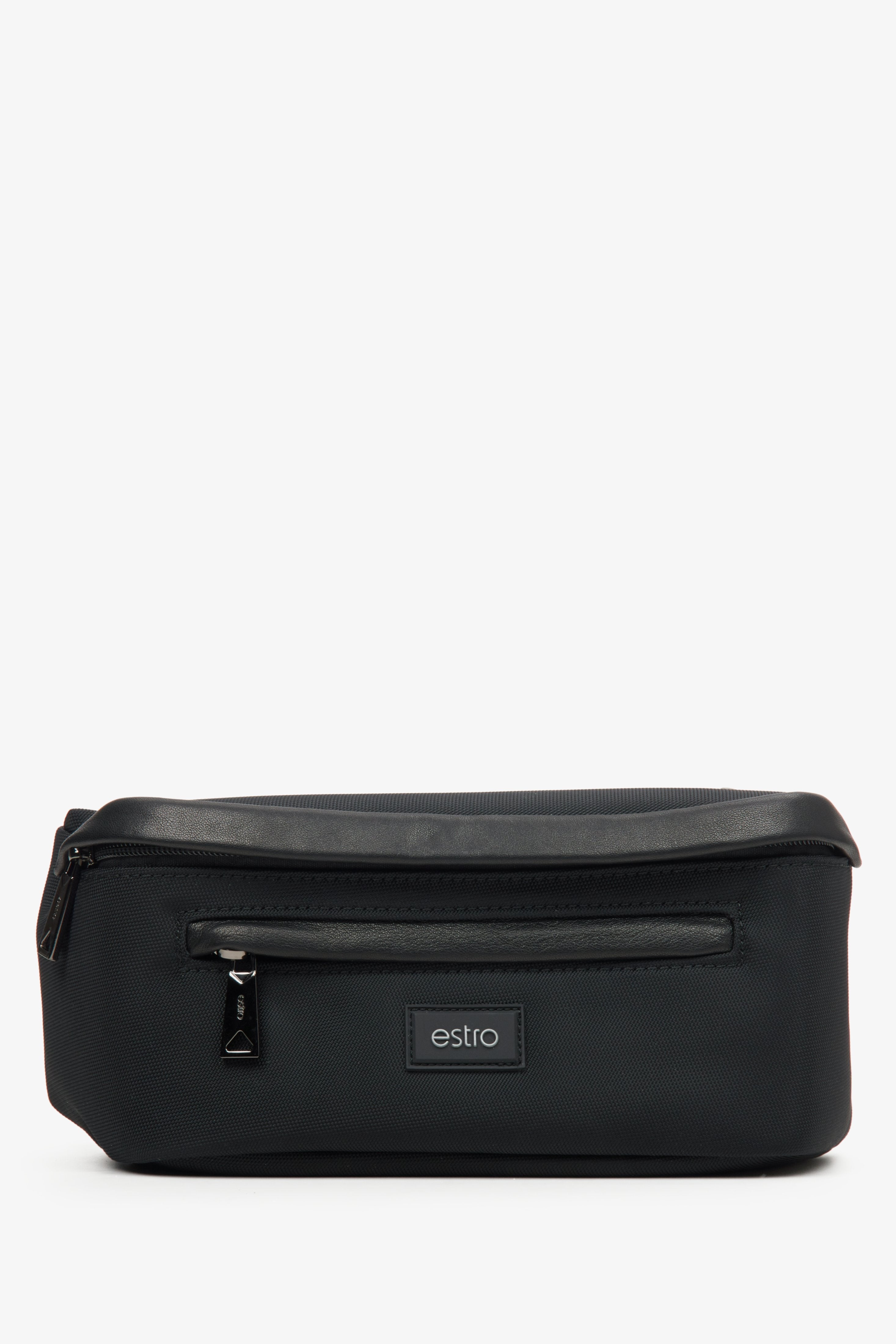 Men’s Black Spacious Waist Bag Estro ER00114149.