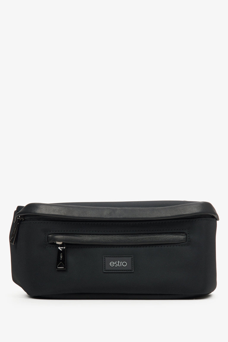 Men’s Black Spacious Waist Bag Estro ER00114149.