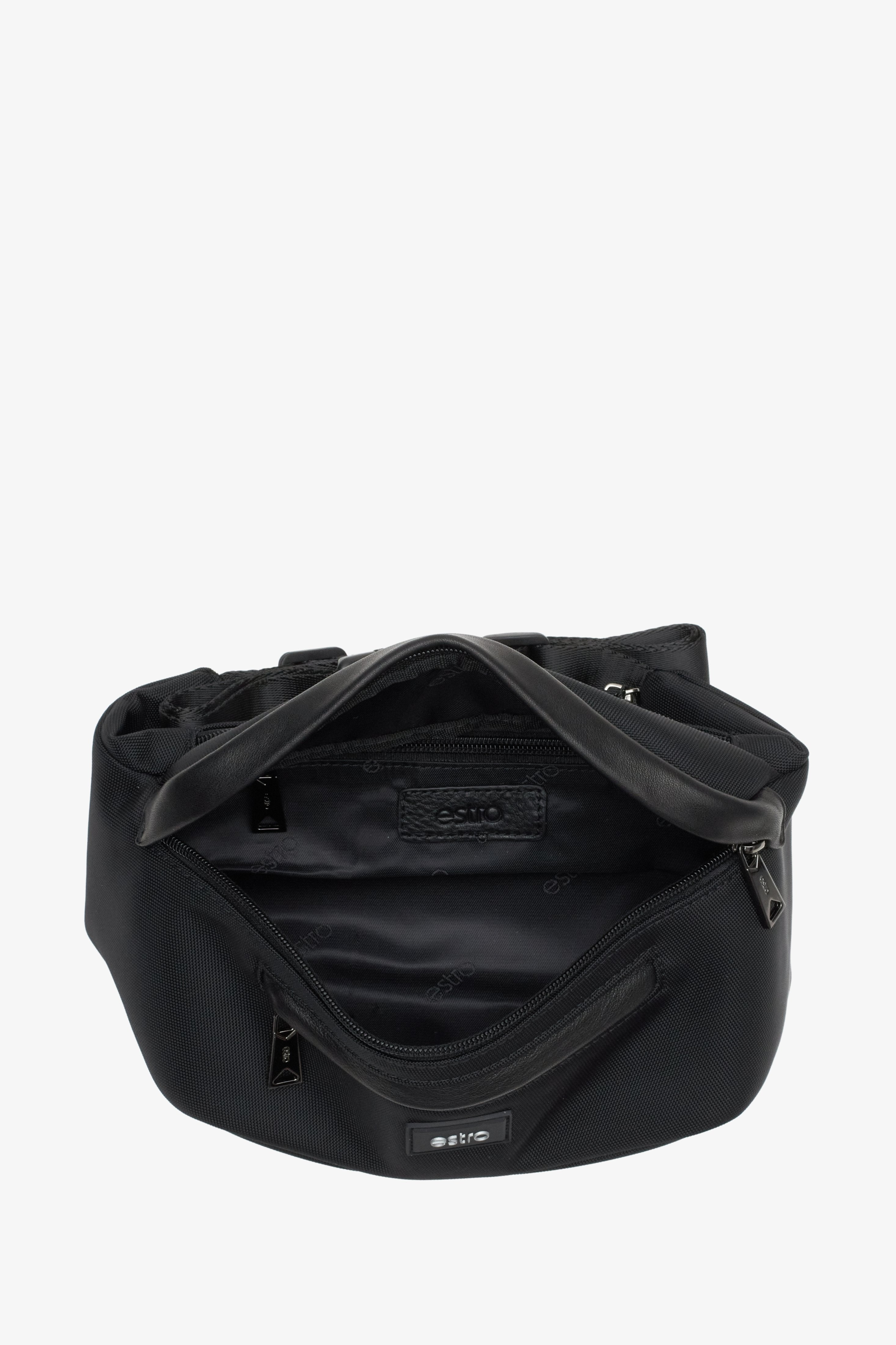 Spacious Estro men’s waist bag – inside view.