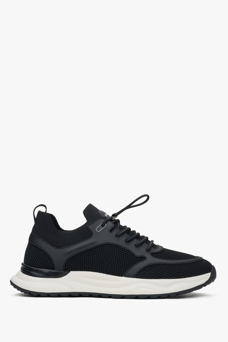 Men’s Black Sport Sneakers in Soft Textiles with Breathable Mesh ES8 ER00116996.
