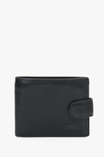 Men's Black Wallet made of Genuine Leather with Strap Closure Estro ER00120435.