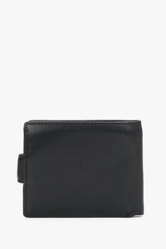 Men’s black genuine leather wallet with strap closure Estro.