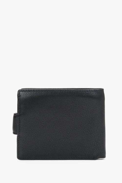 Men’s black genuine leather wallet with strap closure Estro.