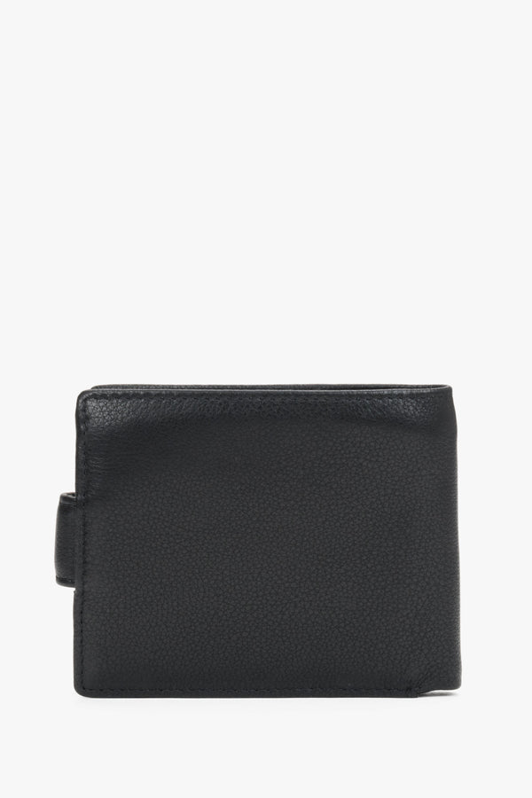 Men’s black genuine leather wallet with strap closure Estro.