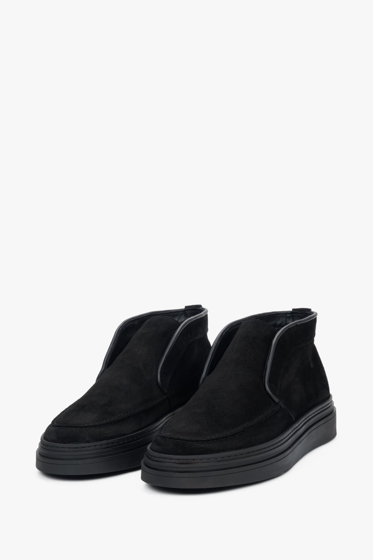Men's Elevated Warm Loafers made of Genuine Italian Premium Velour Estro ER00118127.