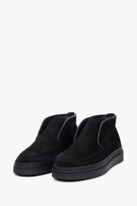 Men's Elevated Warm Loafers made of Genuine Italian Premium Velour Estro ER00118127.