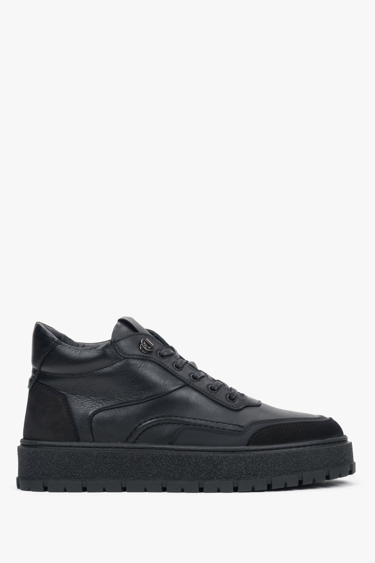Men’s Black Winter Leather Boots with Warm Lining Estro ER00118590.