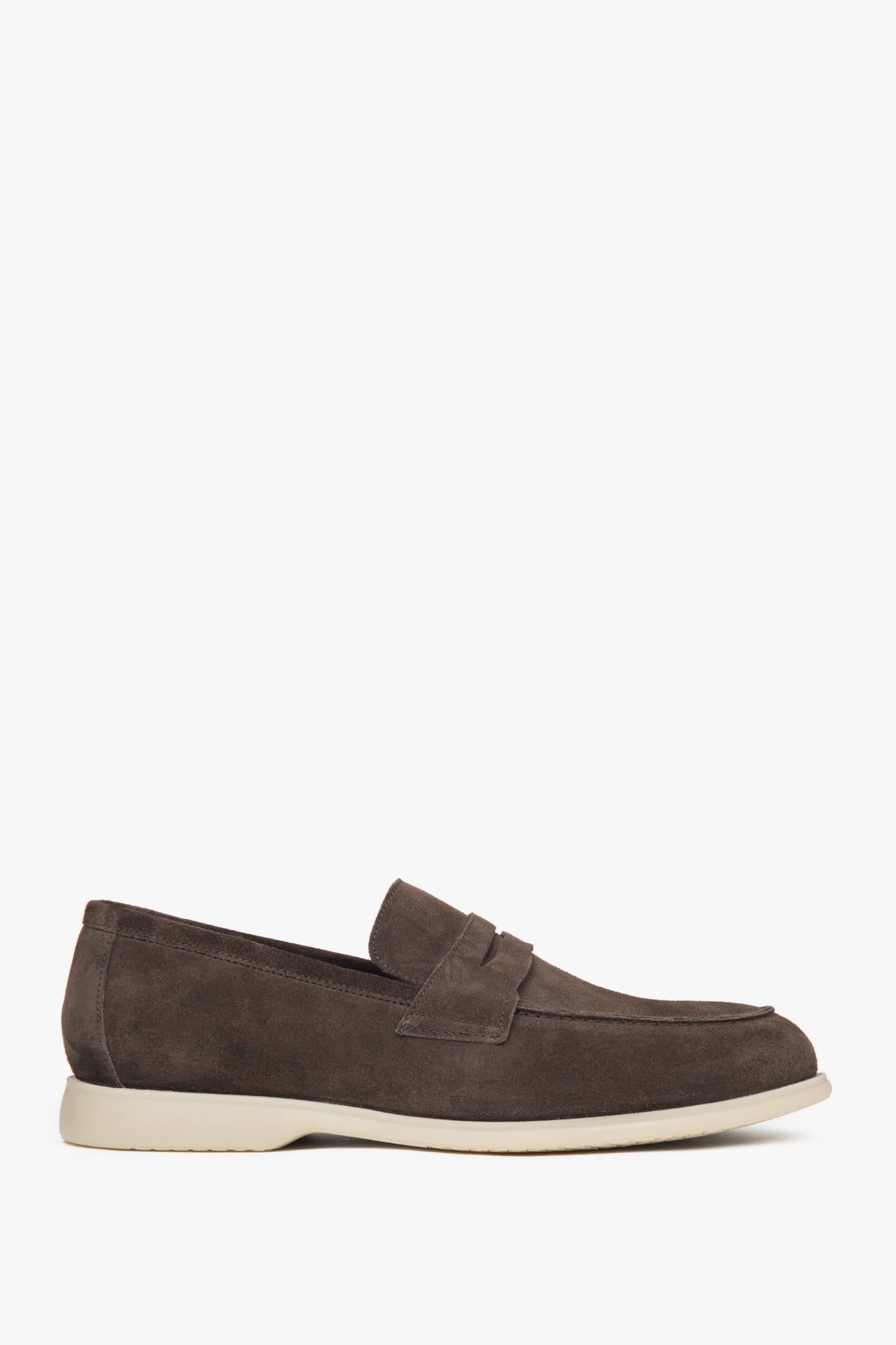 Men's Dark Brown Classic Loafers made of Italian Genuine Velour Estro ER00117956.