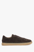 Men's Brown Sneakers made of Premium Italian Genuine Velour Estro ER00118887.