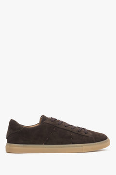 Men's Brown Sneakers made of Premium Italian Genuine Velour Estro ER00118887.