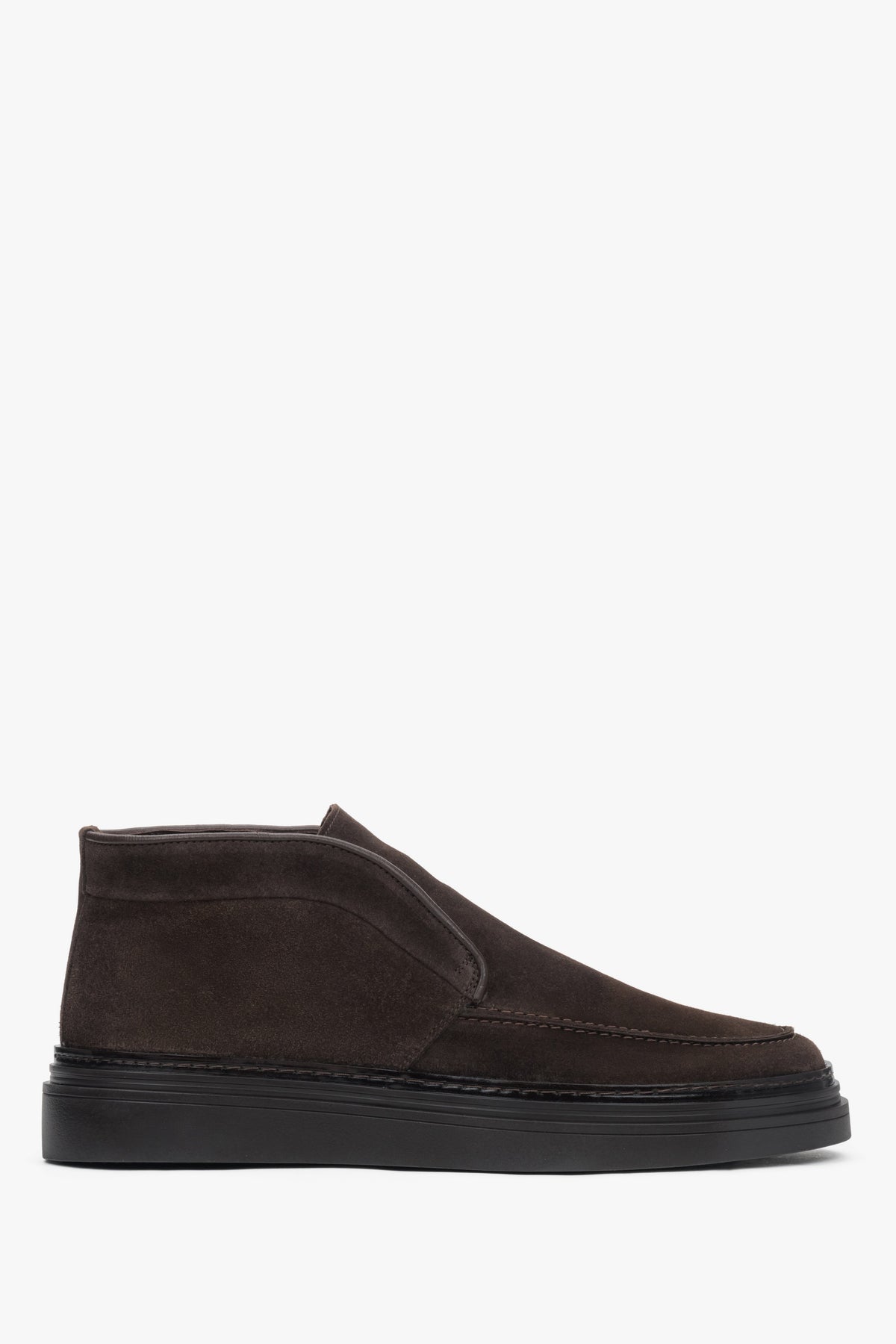 Men's Dark Brown Warm Elevated Loafers made of Genuine Italian Premium Velour Estro ER00118323.