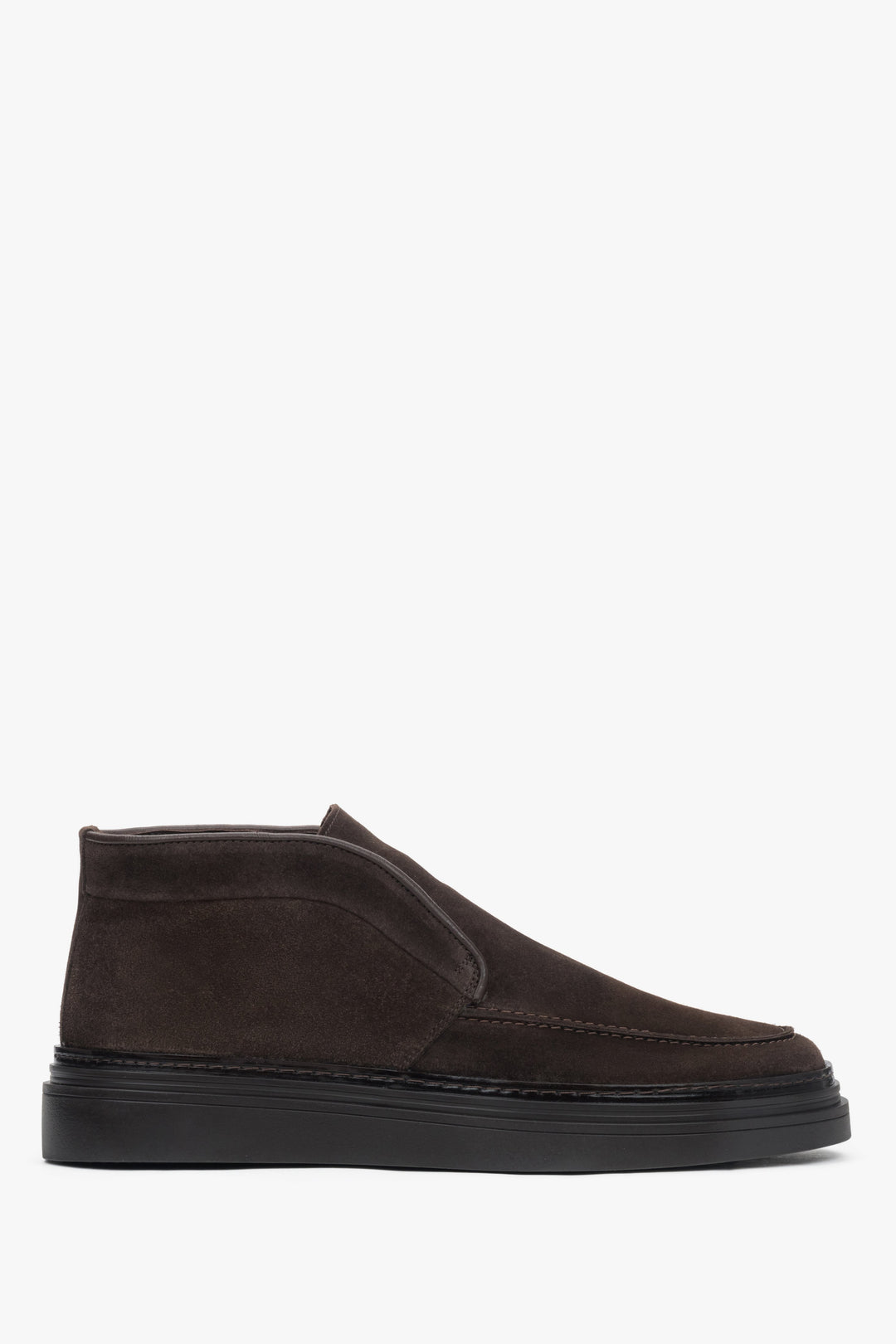Men's Dark Brown Warm Elevated Loafers made of Genuine Italian Premium Velour Estro ER00118323.