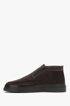 Made of Premium Italian Velour, Dark Brown, Elevated, Insulated Men's Loafers – Estro ER00118323.