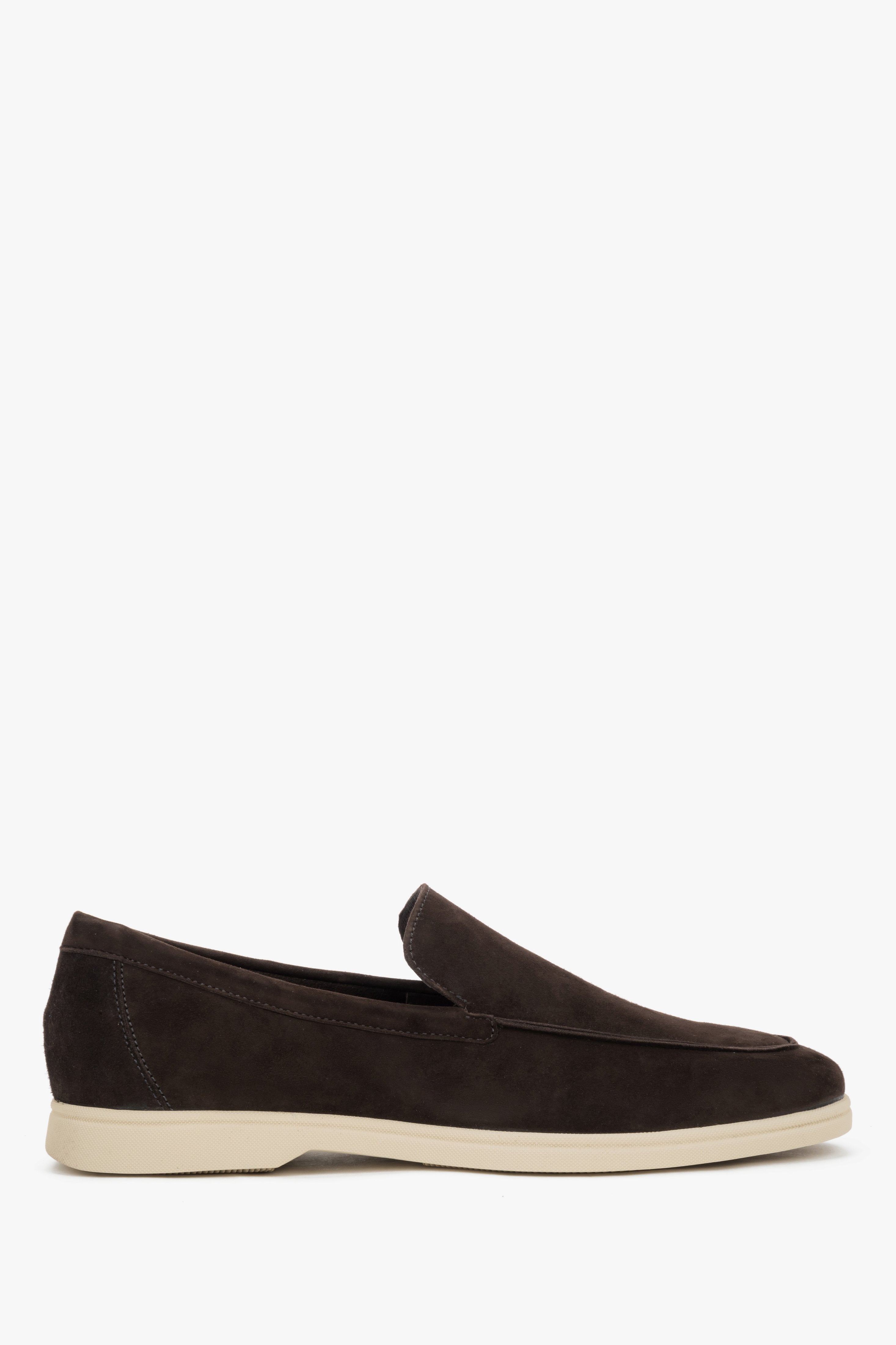 Men's Classic Dark Brown Loafers made of Premium Italian Genuine Velour Frau ER00119958.