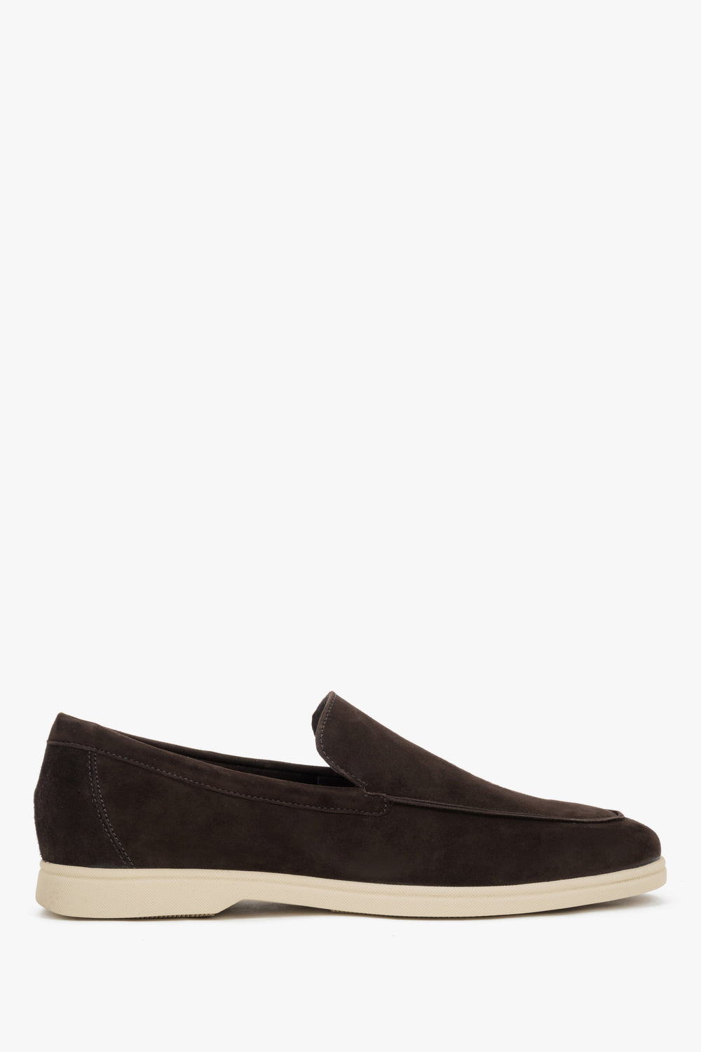 Men's Classic Dark Brown Loafers made of Premium Italian Genuine Velour Frau ER00119958.