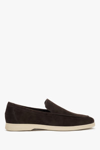 Men's Classic Dark Brown Loafers made of Premium Italian Genuine Velour Frau ER00119958.