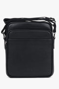Men’s Compact Black Shoulder Bag made of Genuine Leather Estro ER00120402.