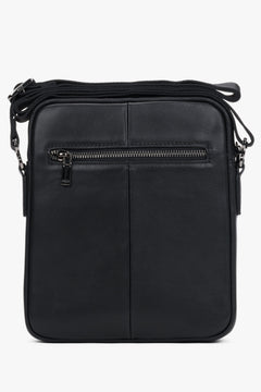Black men’s shoulder bag in a compact size, genuine leather Estro.
