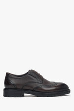 Men’s Dark Brown Brogue Shoes made of Genuine Leather Estro ER00118236.